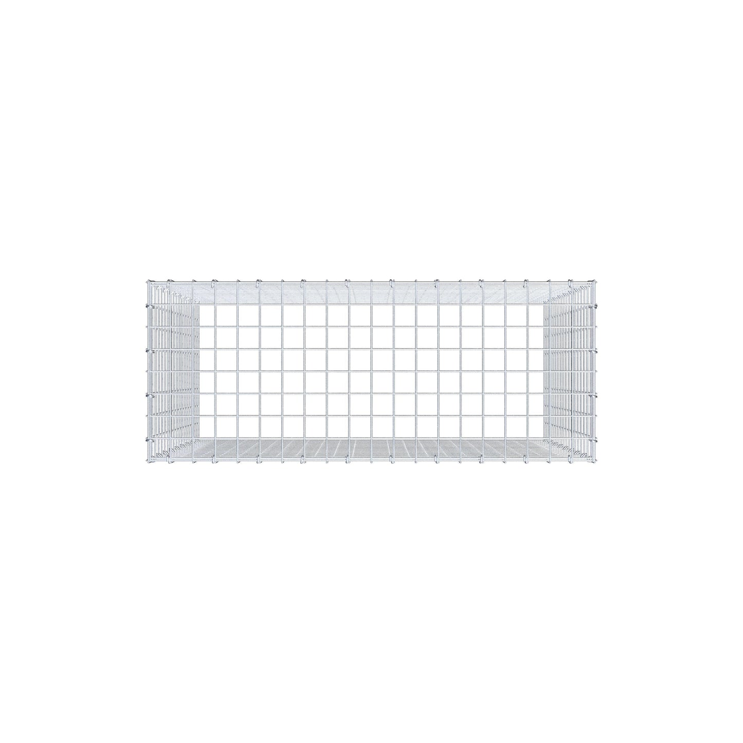 Typ 3 påbyggnadsgabion 100 cm x 90 cm x 40 cm (L x H x D), maskstorlek 5 cm x 5 cm, C-ring