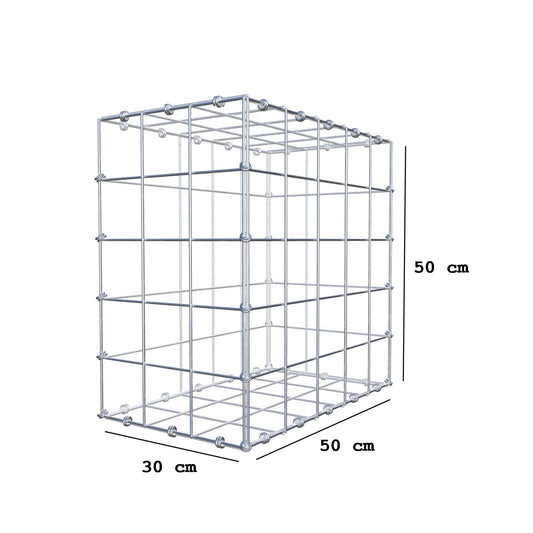 Gabião 50 cm x 50 cm x 30 cm (C x A x P), malhagem 10 x 10 cm, anel espiral