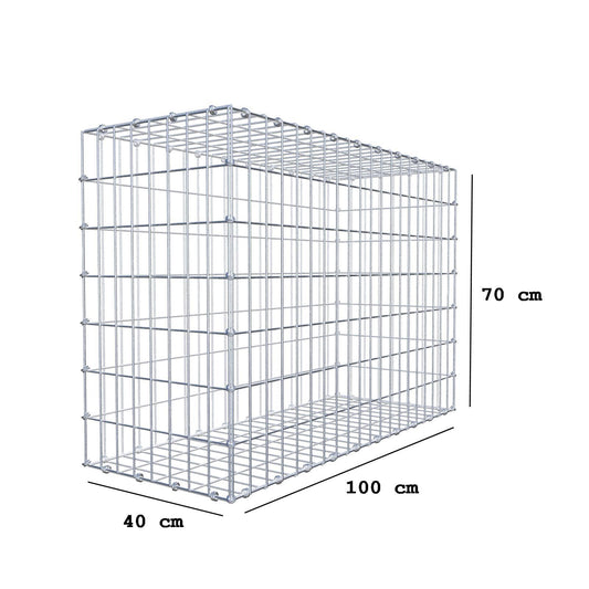 Gabião 100 cm x 70 cm x 40 cm (C x A x P), malhagem 5 x 10 cm, anel espiral