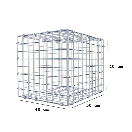 Gabião 50 cm x 40 cm x 40 cm (C x A x P), malhagem 5 x 5 cm, anel espiral