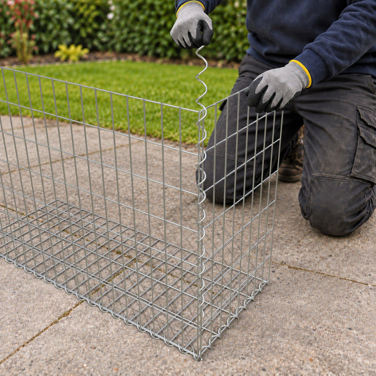 Gabion 100 cm x 70 cm x 40 cm (L x H x D), maskstorlek 5 cm x 10 cm, spiral