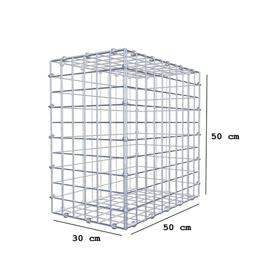 Gabião 50 cm x 50 cm x 30 cm (C x A x P), malhagem 5 x 5 cm, anel espiral