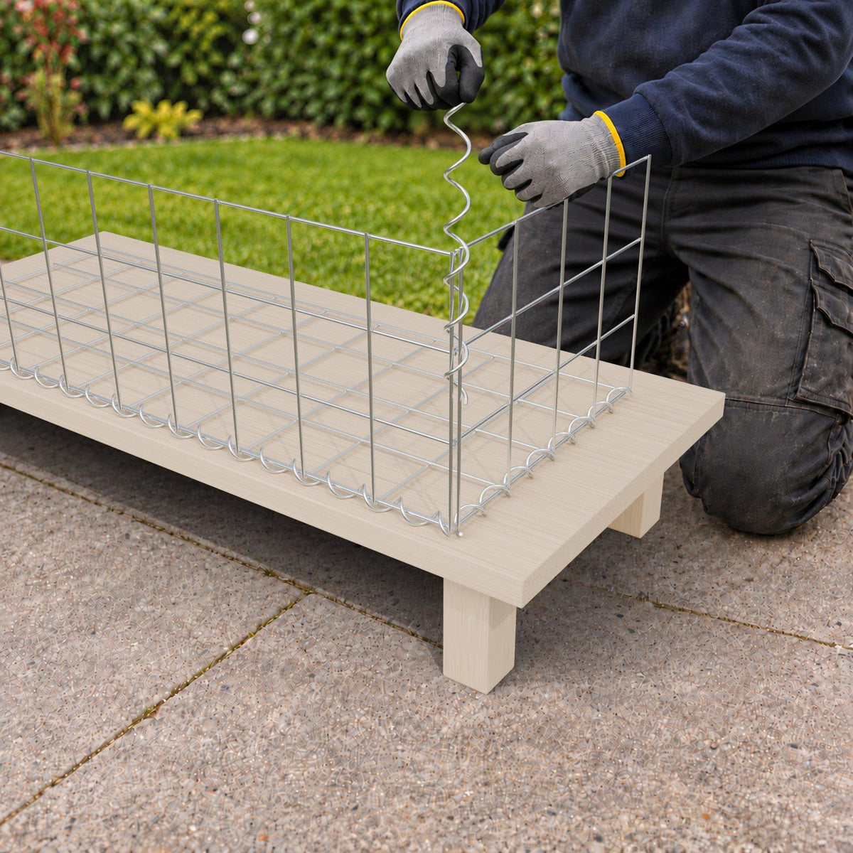 Gabião 100 cm x 30 cm x 40 cm (C x A x P), malhagem 10 cm x 10 cm, espiral