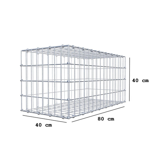 Gabião 80 cm x 40 cm x 40 cm (C x A x P), malhagem 5 x 10 cm, anel espiral