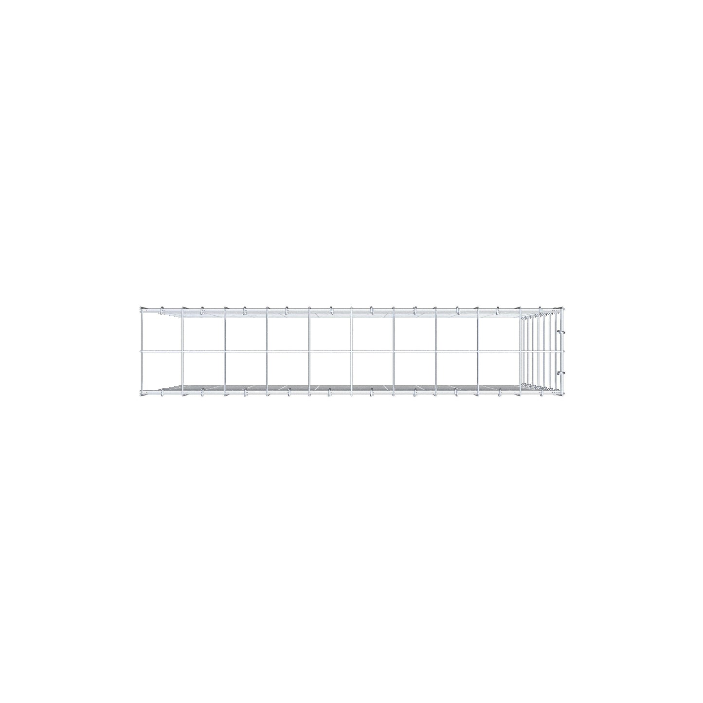 Monteret gabion type 4 100 cm x 70 cm x 20 cm (L x H x D), maskestørrelse 10 cm x 10 cm, C-ring