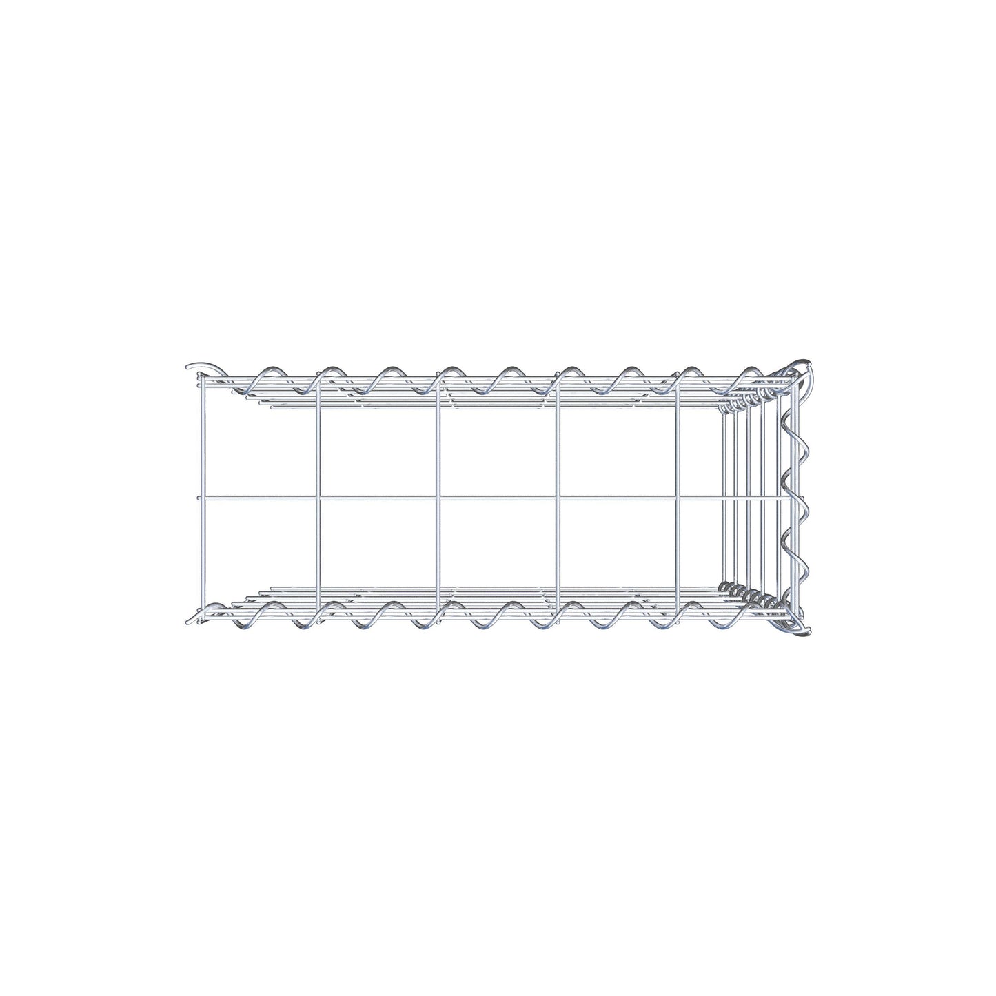 Gabião tipo 4 50 cm x 50 cm x 20 cm (C x A x P), malhagem 10 cm x 10 cm, espiral