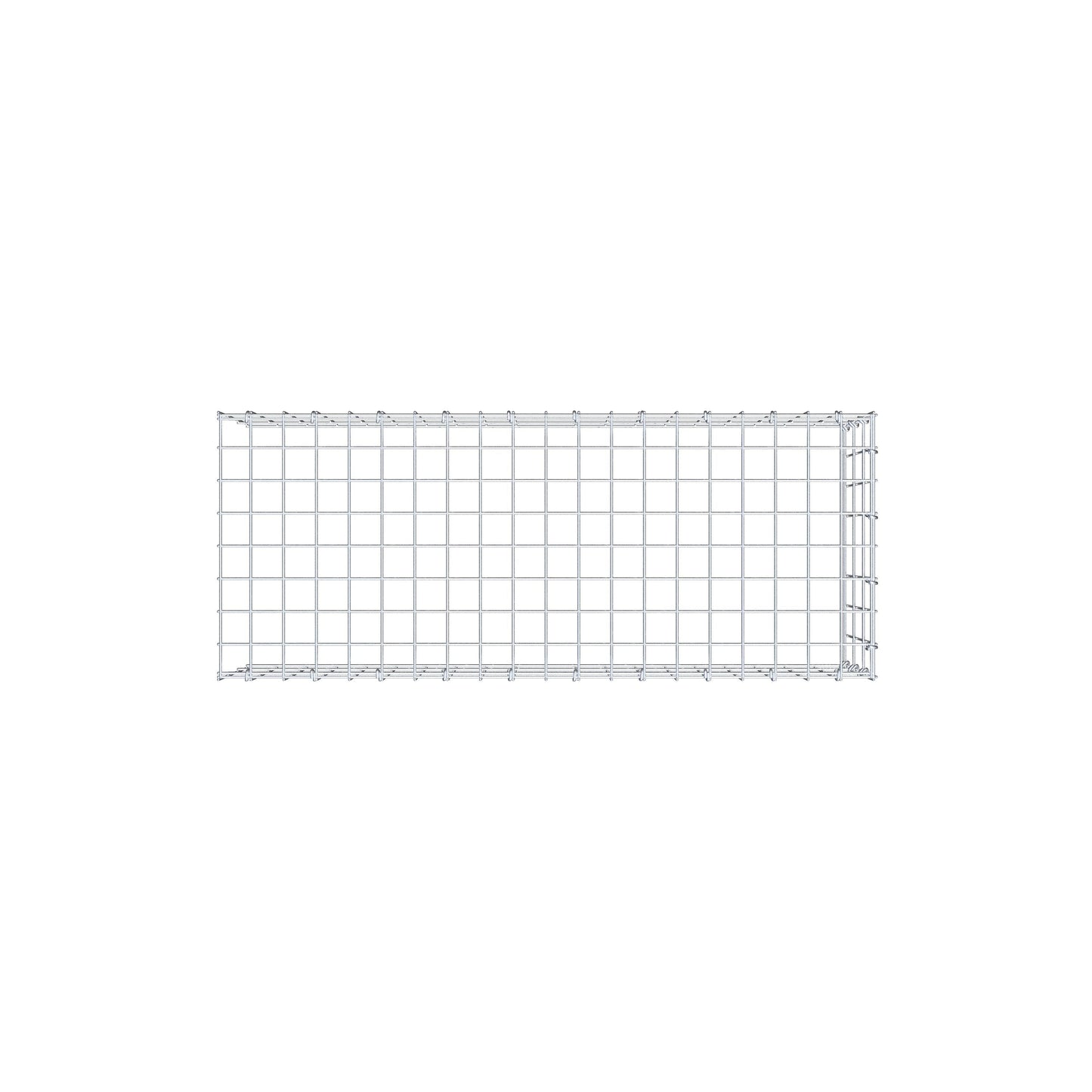 Monteret gabion type 4 100 cm x 30 cm x 40 cm (L x H x D), maskestørrelse 5 cm x 10 cm, C-ring