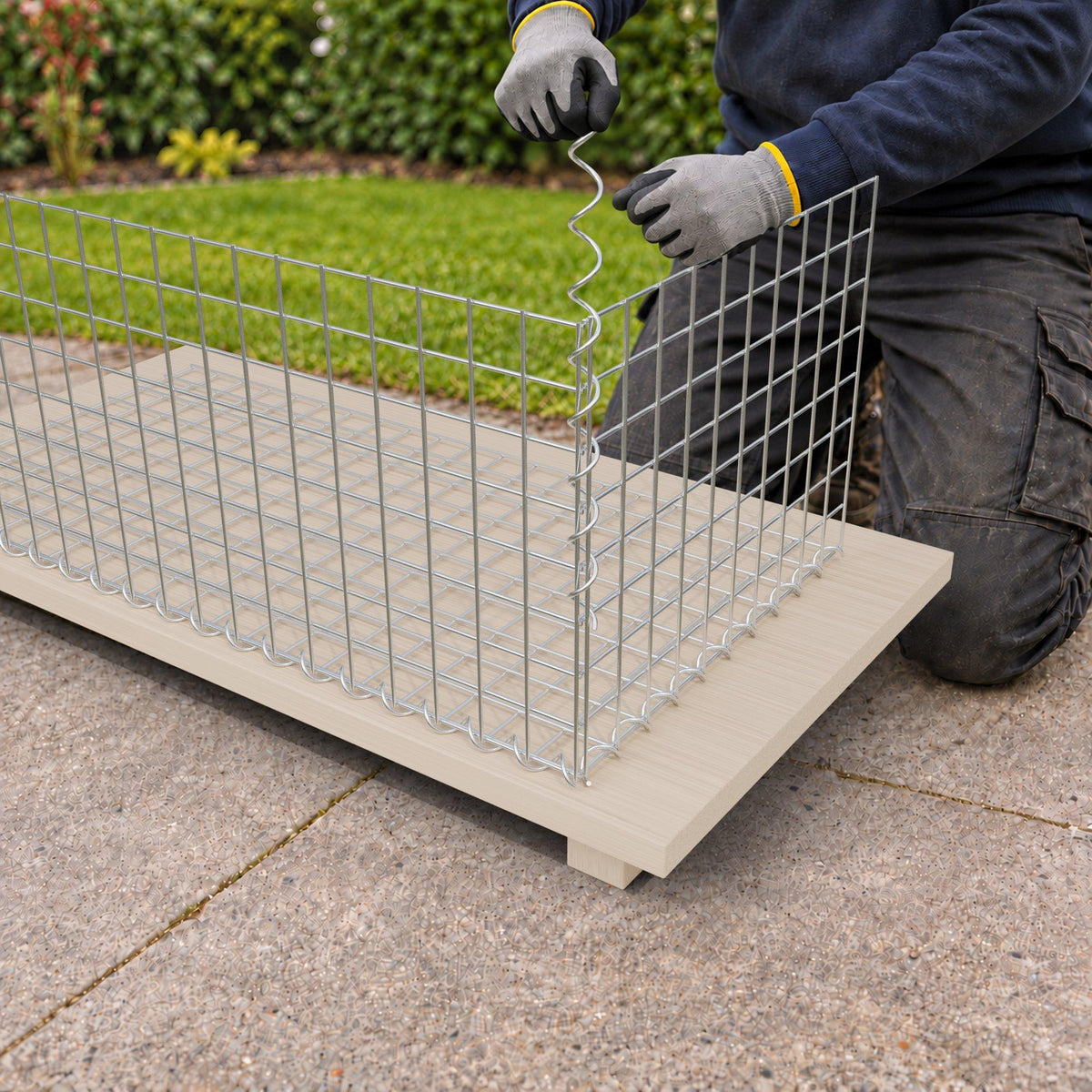 Gabione 100 cm x 40 cm x 50 cm (L x H x T), Maschenweite 5 cm x 5 cm, Spirale