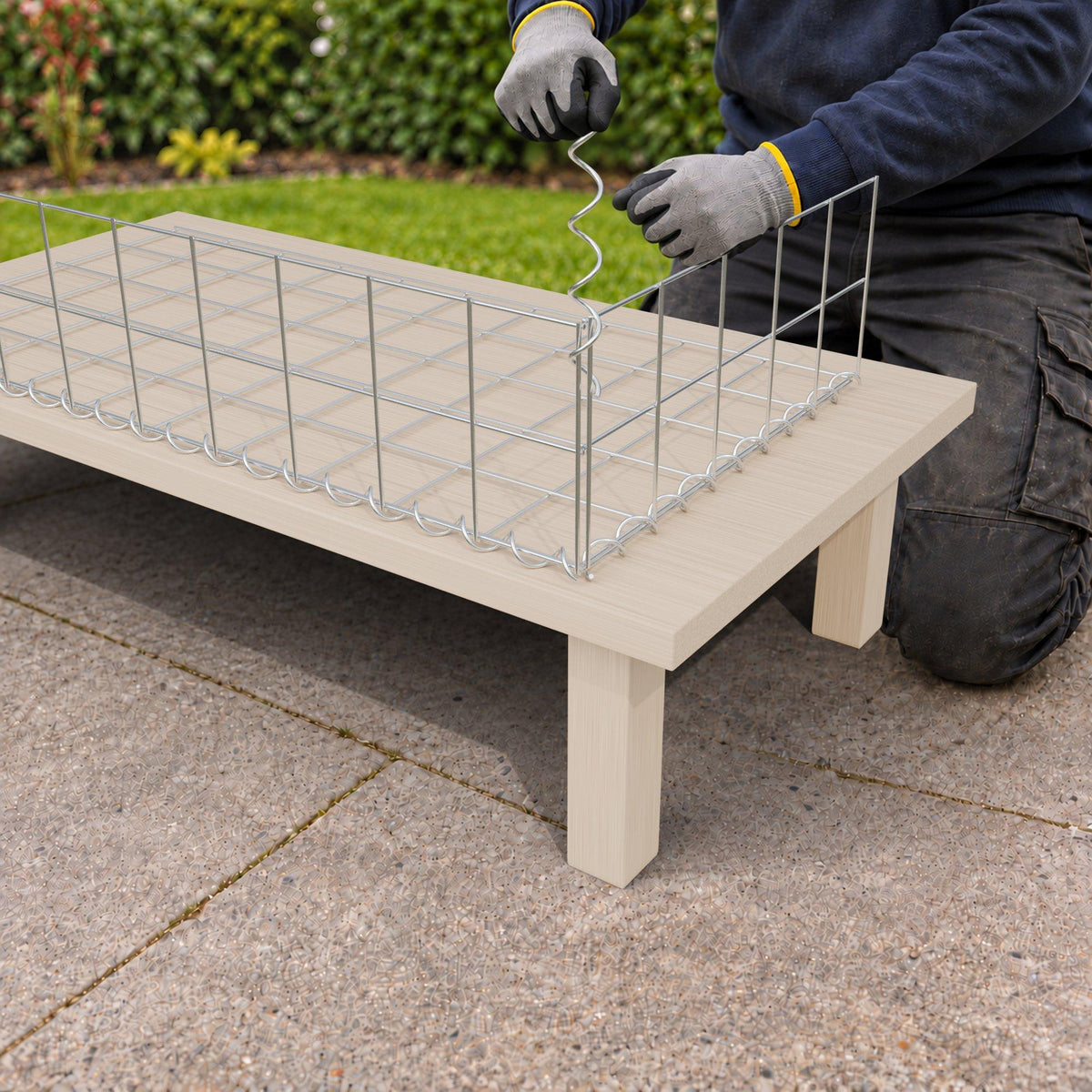 Gabion 100 cm x 20 cm x 50 cm (L x H x P), mailles 10 cm x 10 cm, spirale
