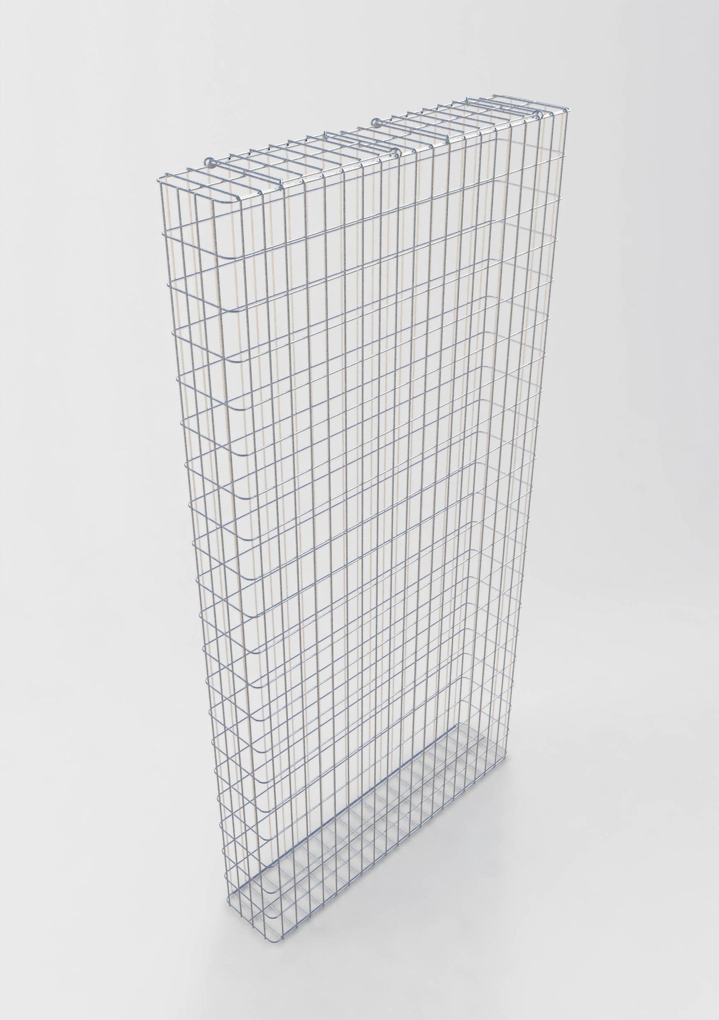 Gabião galvanizado a quente 102 cm x 202 cm x 22 cm, malhagem 5 cm x 10 cm, totalmente soldado