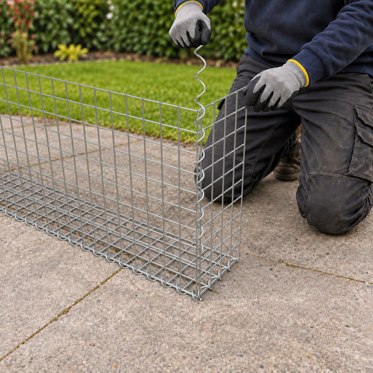 Gabion 100 cm x 50 cm x 20 cm (L x H x D), mesh size 5 cm x 5 cm, spiral