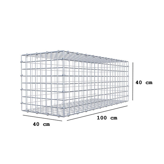 Schanskorf 100 cm x 40 cm x 40 cm (L x H x D), maaswijdte 5 x 5 cm, spiraalring