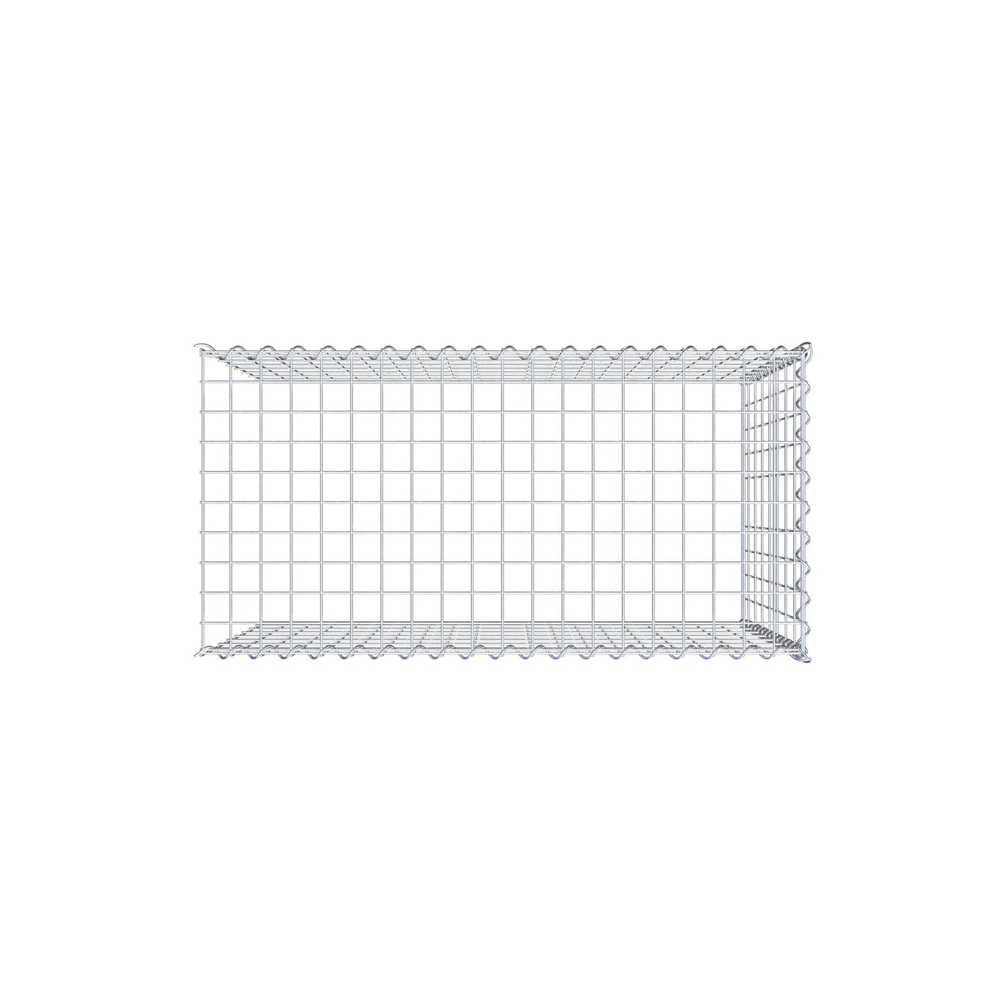 Gabião tipo 4 100 cm x 80 cm x 50 cm (C x A x P), malhagem 5 cm x 10 cm, espiral