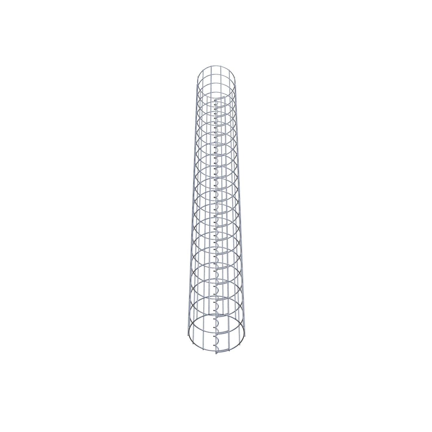 Colonna di gabbioni, rotonda, zincata a caldo, 22 cm di diametro, 200 cm di altezza, MW 5 cm x 10 cm