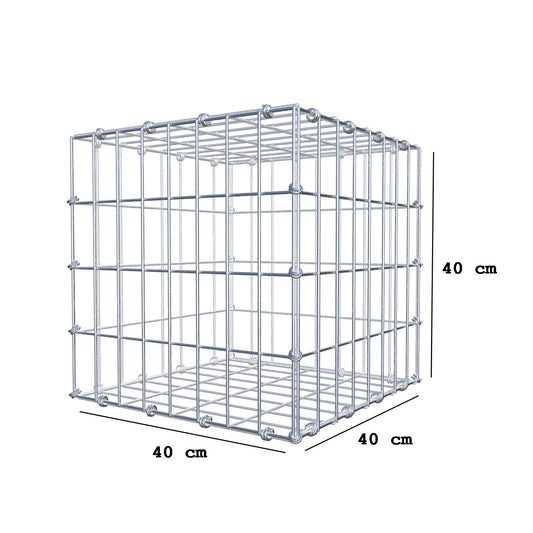 Gabião 40 cm x 40 cm x 40 cm (C x A x P), malhagem 5 x 10 cm, anel espiral