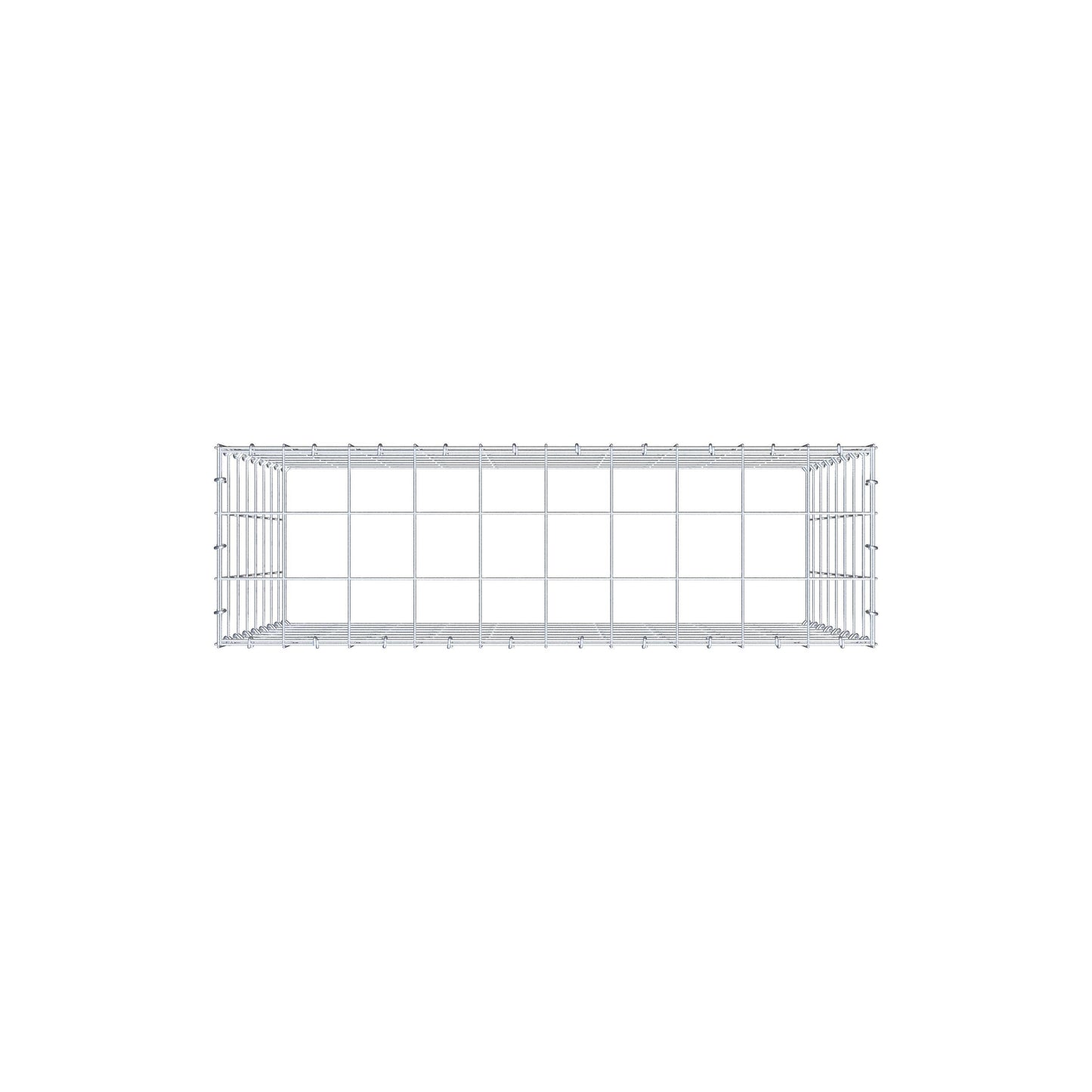 Monteret gabion type 3 100 cm x 80 cm x 30 cm (L x H x D), maskestørrelse 10 cm x 10 cm, C-ring