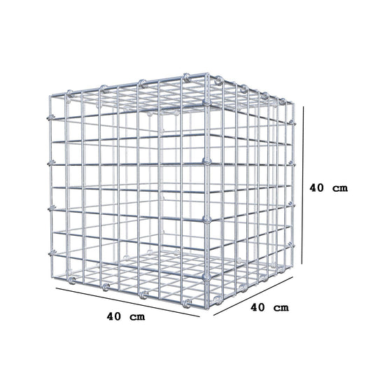 Gabião 40 cm x 40 cm x 40 cm (C x A x P), malhagem 5 x 5 cm, anel espiral