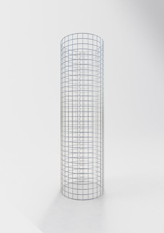 Schanskorfzuil rond 47 cm diameter, 160 cm hoogte, maaswijdte 5 cm x 5 cm
