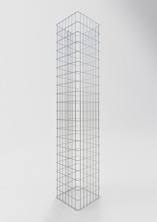 Coluna de gabião quadrada 37 cm x 37 cm, 200 cm de altura, PM 5 cm x 10 cm