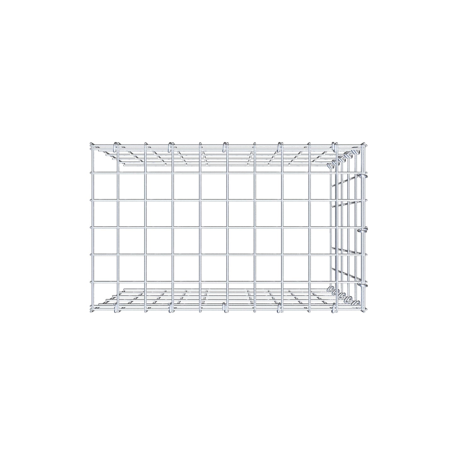 Monteret gabion type 4 50 cm x 50 cm x 30 cm (L x H x D), maskestørrelse 5 cm x 10 cm, C-ring