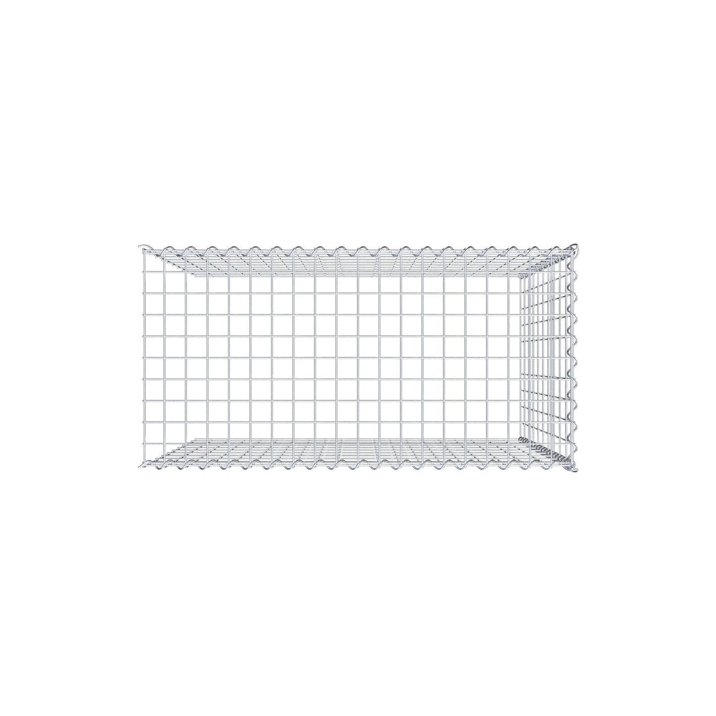 Gabião tipo 4 100 cm x 100 cm x 50 cm (C x A x P), malhagem 5 cm x 10 cm, espiral
