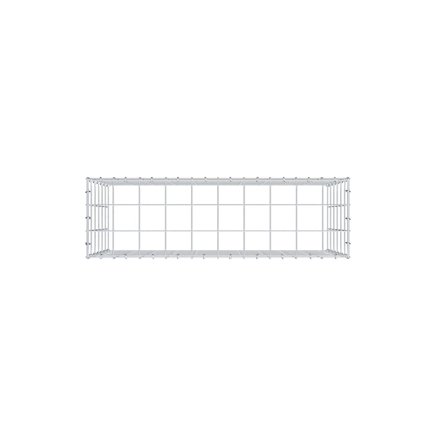 Monteret gabion type 3 100 cm x 60 cm x 30 cm (L x H x D), maskestørrelse 10 cm x 10 cm, C-ring