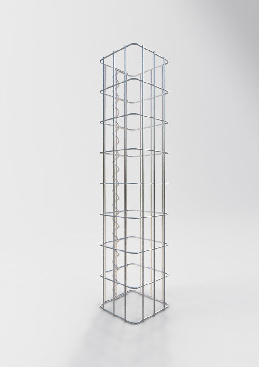 Coluna de gabião quadrada 17 cm x 17 cm, altura 80 cm, PM 5 cm x 10 cm