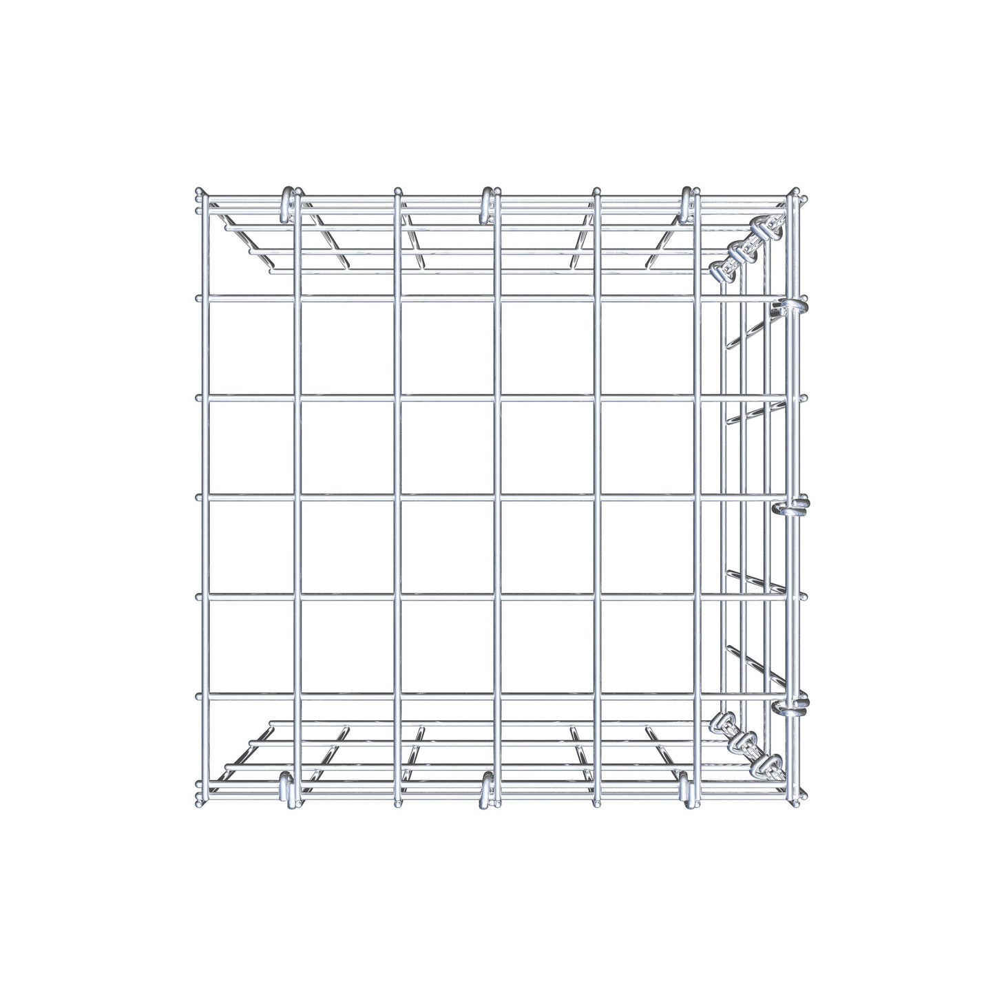 Gabião Tipo 4 30 cm x 30 cm x 30 cm (C x A x P), malhagem 5 cm x 10 cm, anel C