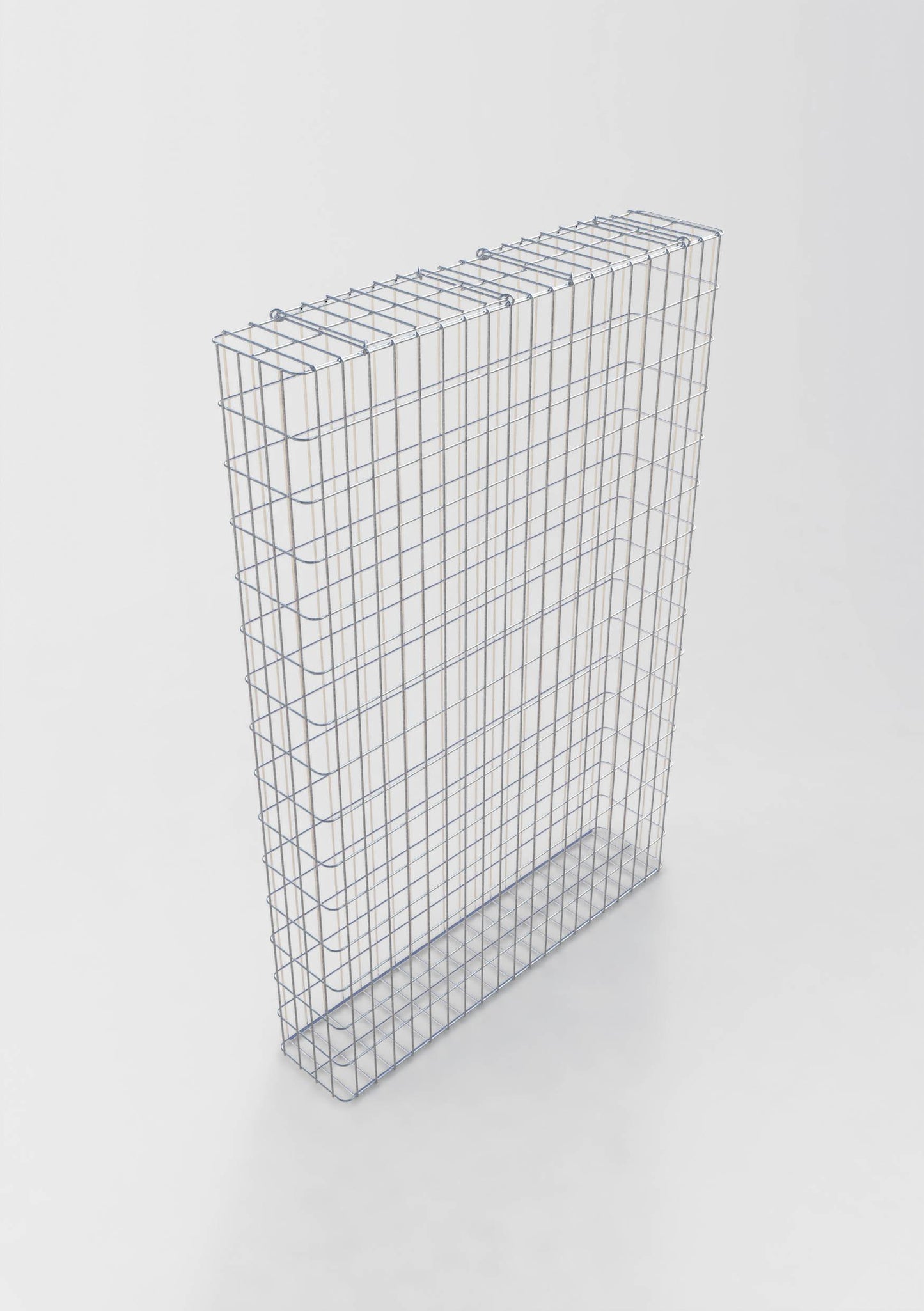 Gabião galvanizado a quente 102 cm x 152 cm x 22 cm, malhagem 5 cm x 10 cm, totalmente soldado