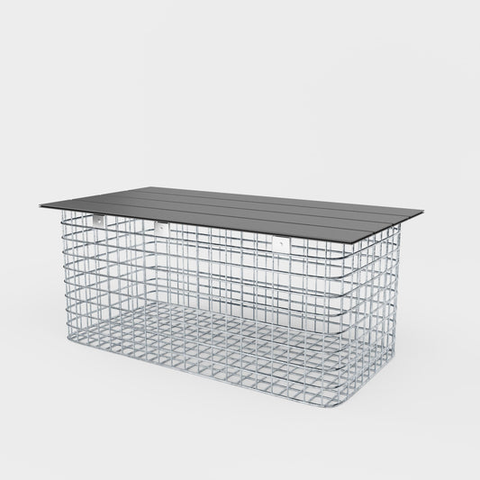 Tuinbank 102 x 45 x 52 cm MW 5 x 5 cm thermisch verzinkt, met gerecycled blad in antraciet
