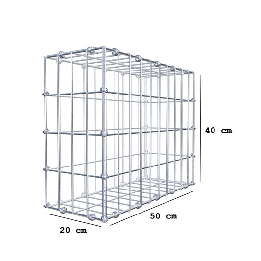 Gabião 50 cm x 40 cm x 20 cm (C x A x P), malhagem 5 x 10 cm, anel espiral