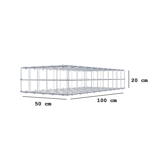 Gabbione 100 cm x 20 cm x 50 cm (L x H x P), maglia 10 x 10 cm, anello a spirale