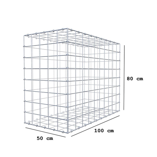 Gabion 100 cm x 80 cm x 50 cm (L x H x D), mesh size 10 x 10 cm, spiral ring