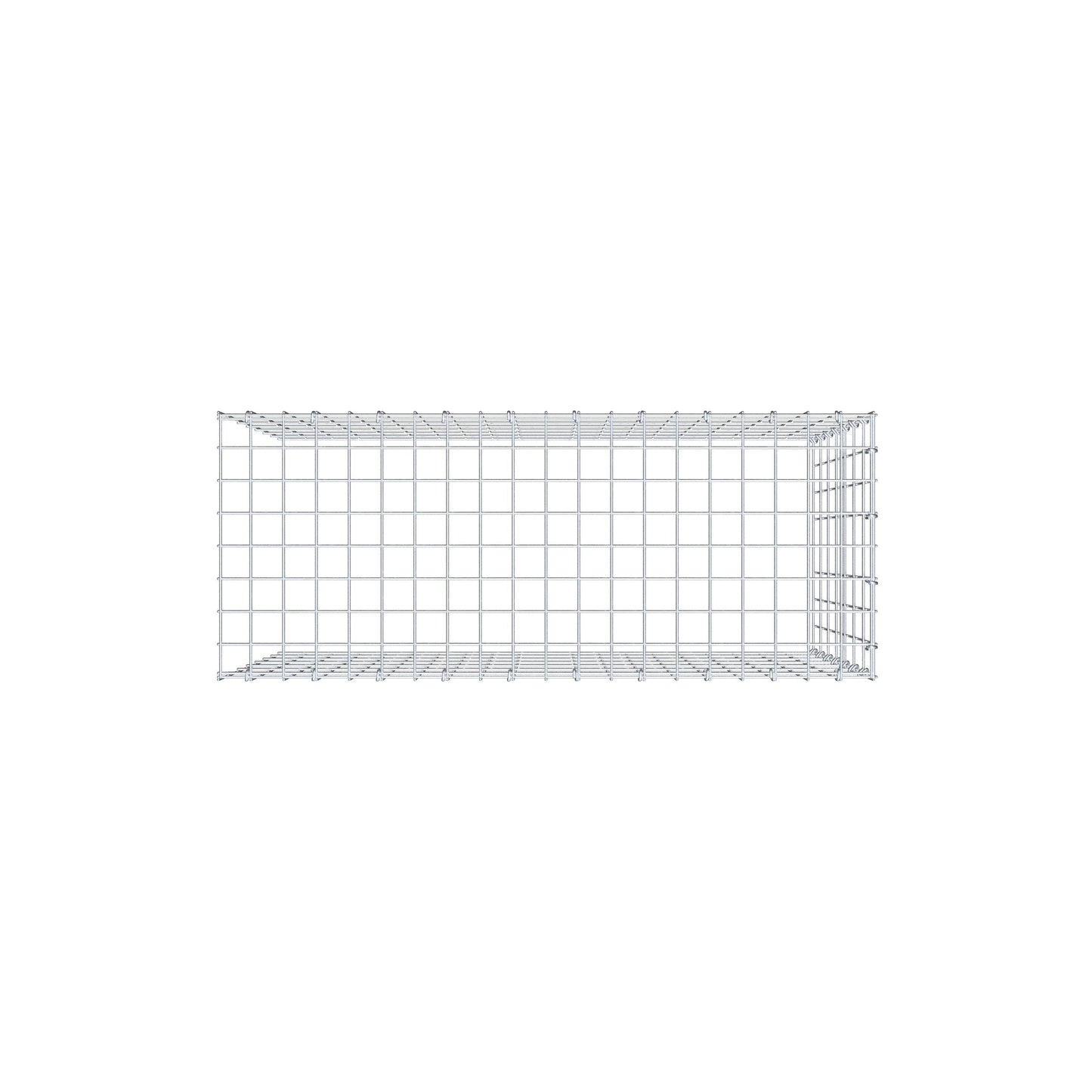 Monteret gabion type 4 100 cm x 70 cm x 40 cm (L x H x D), maskestørrelse 5 cm x 10 cm, C-ring