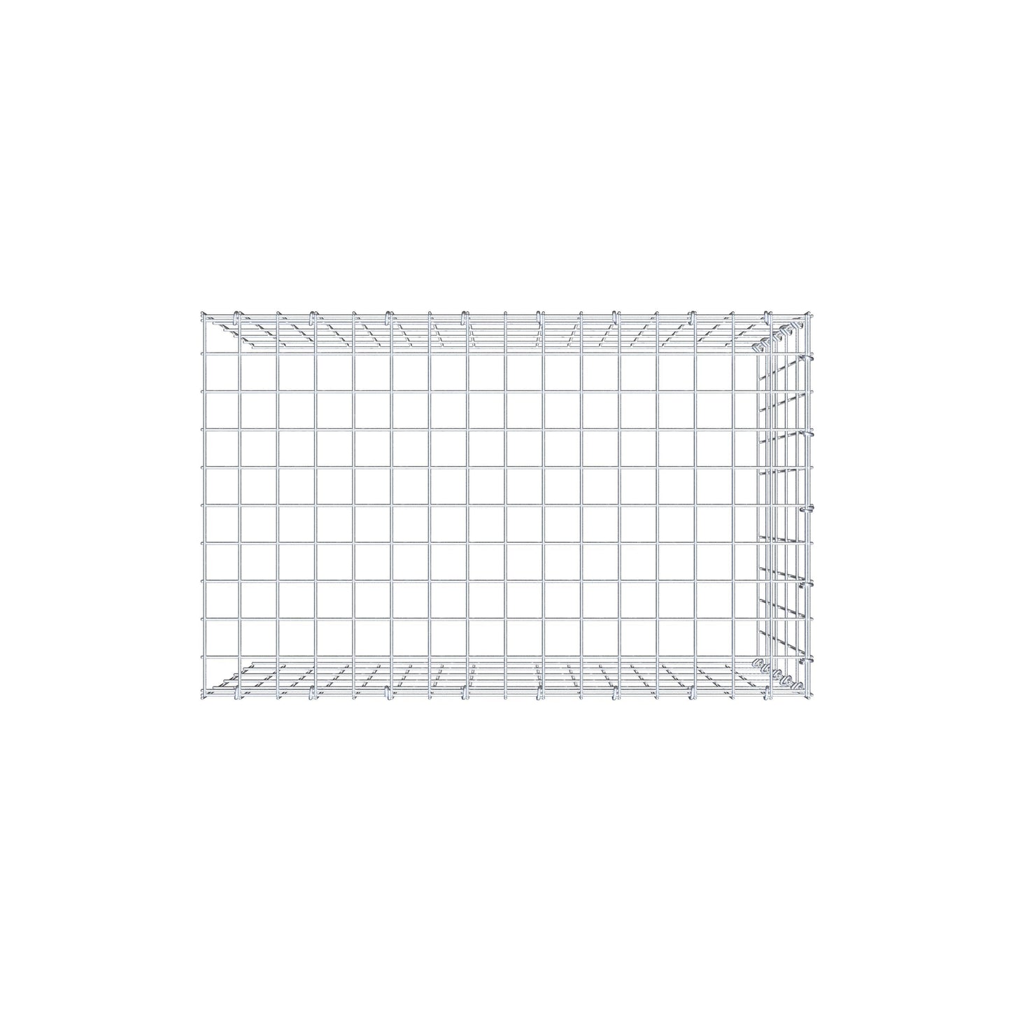 Monteret gabion type 4 80 cm x 50 cm x 50 cm (L x H x D), maskestørrelse 5 cm x 10 cm, C-ring