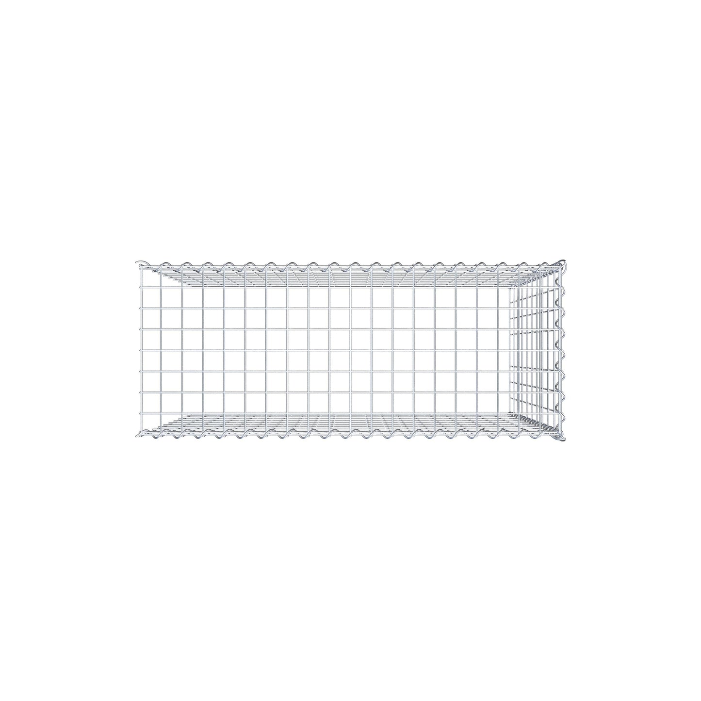 Gabião tipo 4 100 cm x 100 cm x 40 cm (C x A x P), malhagem 5 cm x 10 cm, espiral