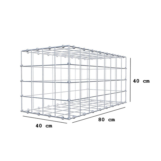 Gabião 80 cm x 40 cm x 40 cm (C x A x P), malhagem 10 x 10 cm, anel espiral