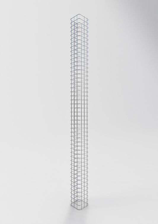 Coluna de gabião quadrada 17 cm x 17 cm, 230 cm de altura, PM 5 cm x 5 cm