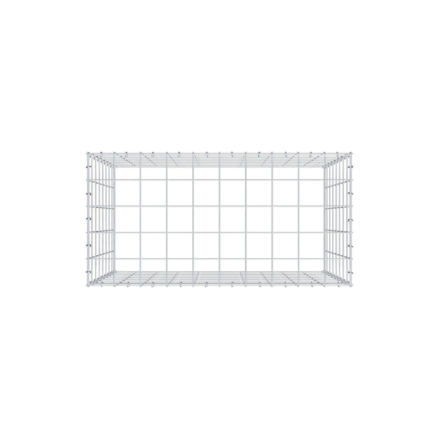 Gabbione aggiuntivo di tipo 3 100 cm x 80 cm x 50 cm (L x H x P), maglia 10 cm x 10 cm, anello a C