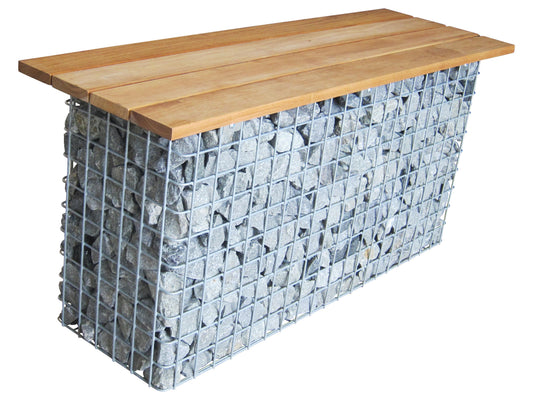 Banco de jardín 102 x 50 x 32 cm TEAK MW 5 x 10 cm, galvanizado en caliente