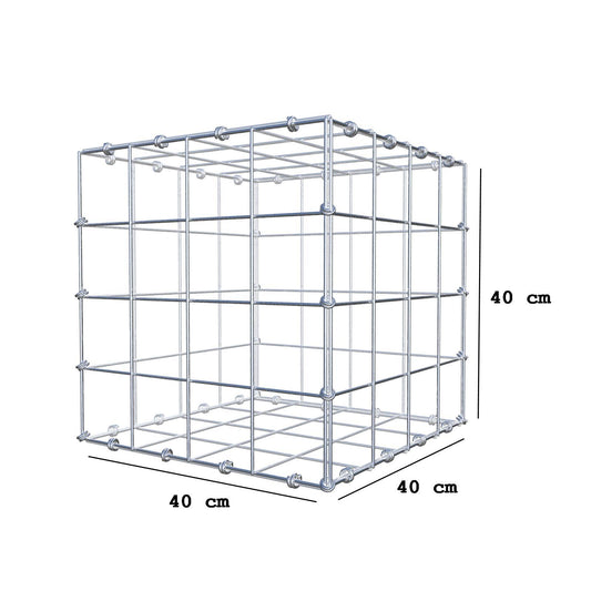 Gabião 40 cm x 40 cm x 40 cm (C x A x P), malhagem 10 x 10 cm, anel espiral