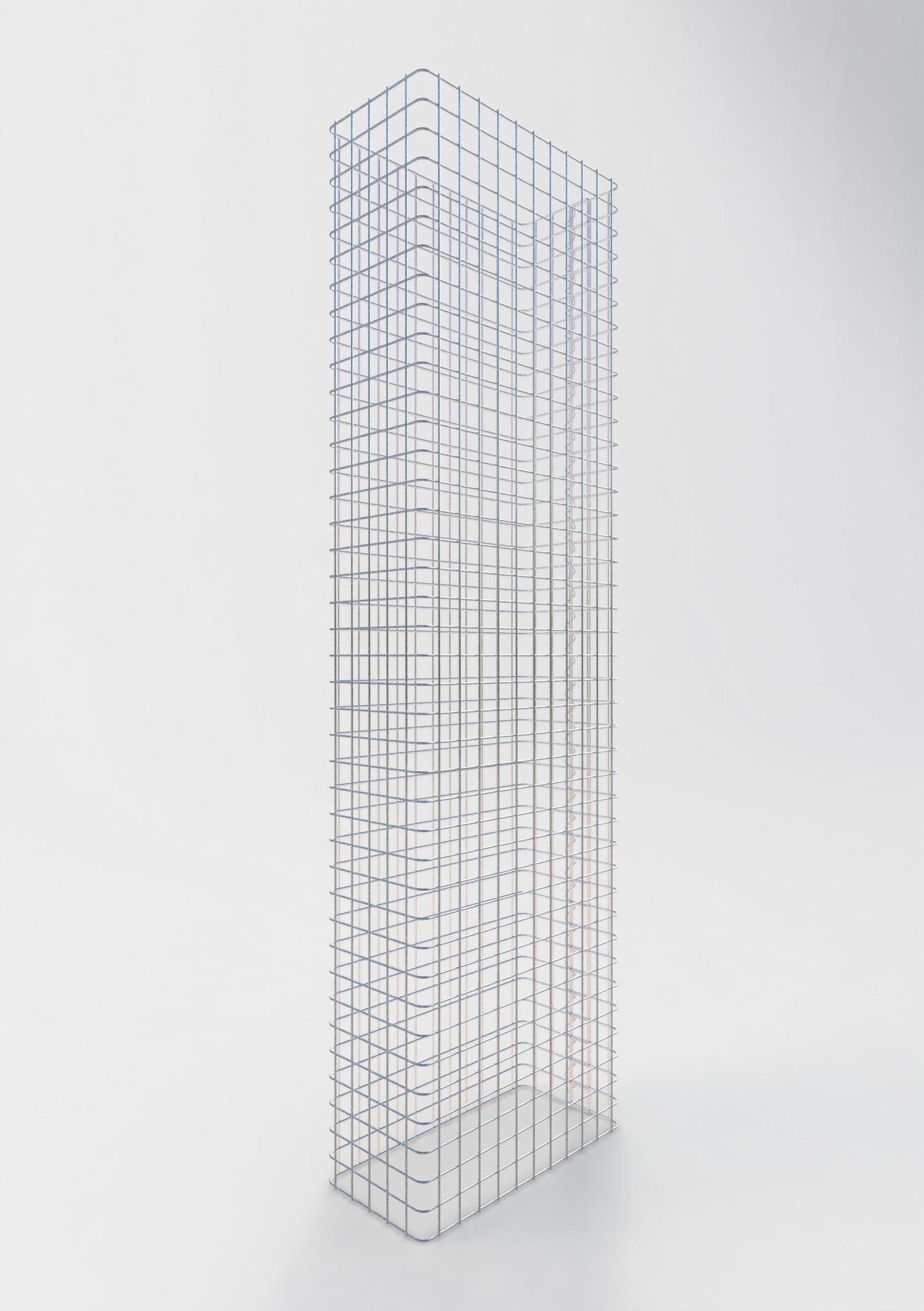 Gabion hegn længde 57 cm, højde 160 cm, dybde 27 cm, maskestørrelse 5 x 5 cm