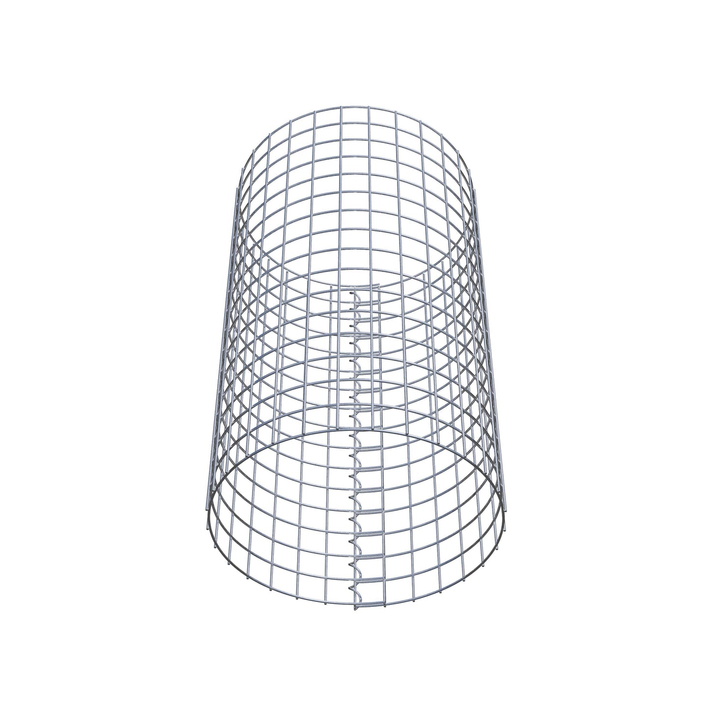 Schanskorfzuil rond 47 cm diameter, 80 cm hoogte, maaswijdte 5 cm x 5 cm