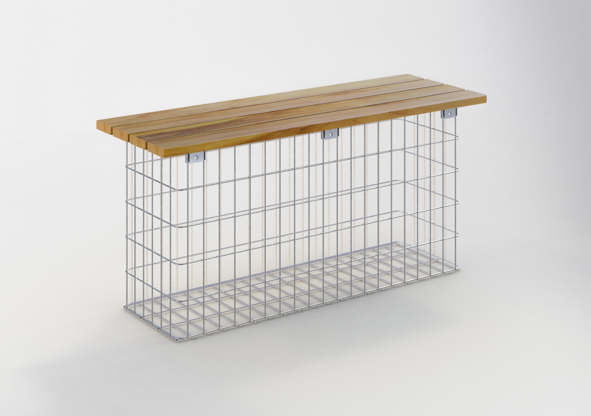 Banco de jardim 102 x 50 x 32 cm TEAK MW 5 x 10 cm, galvanizado a quente