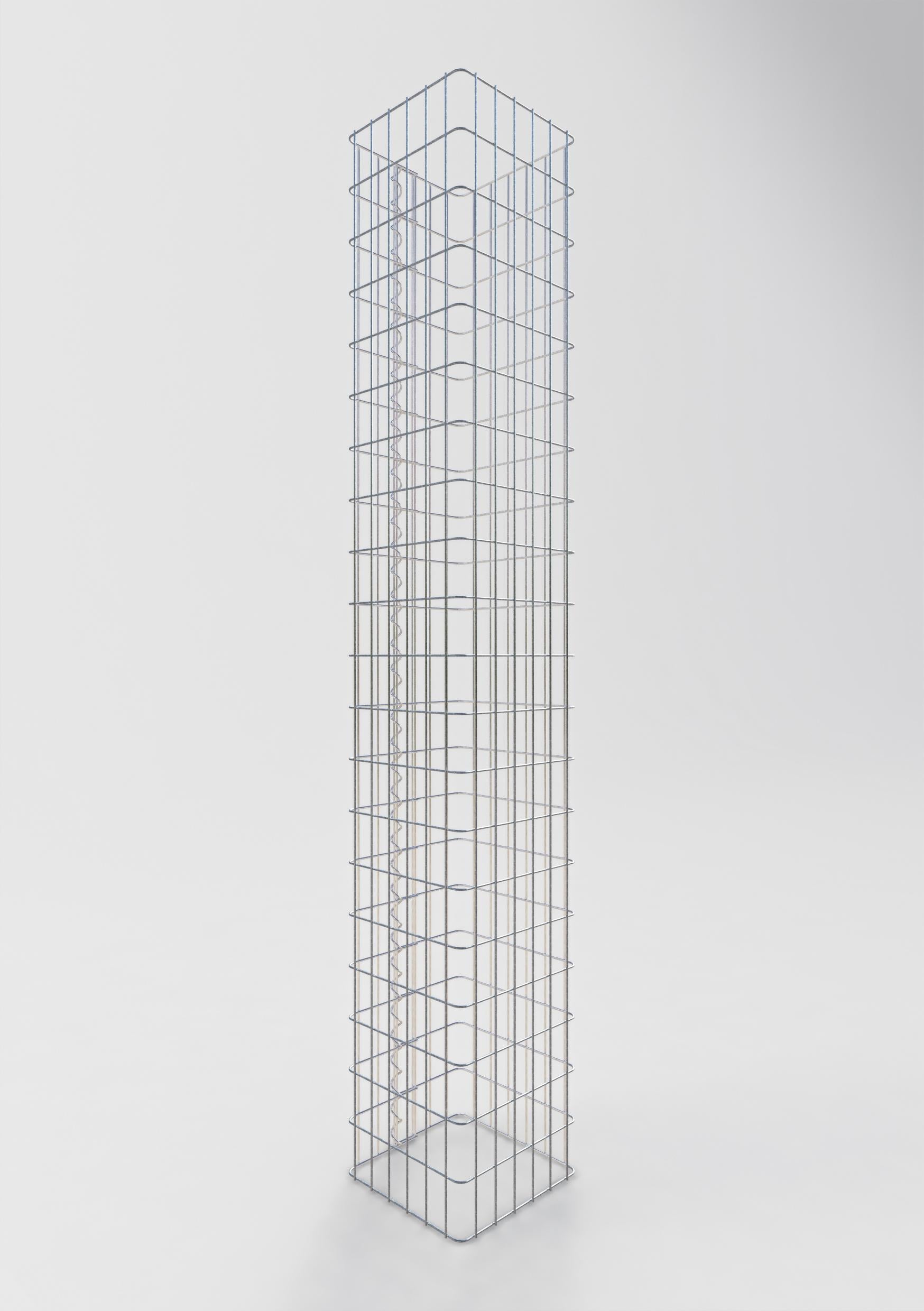 Gabionensäule eckig 32 cm x 32 cm, 200 cm Höhe, MW 5 cm x 10 cm