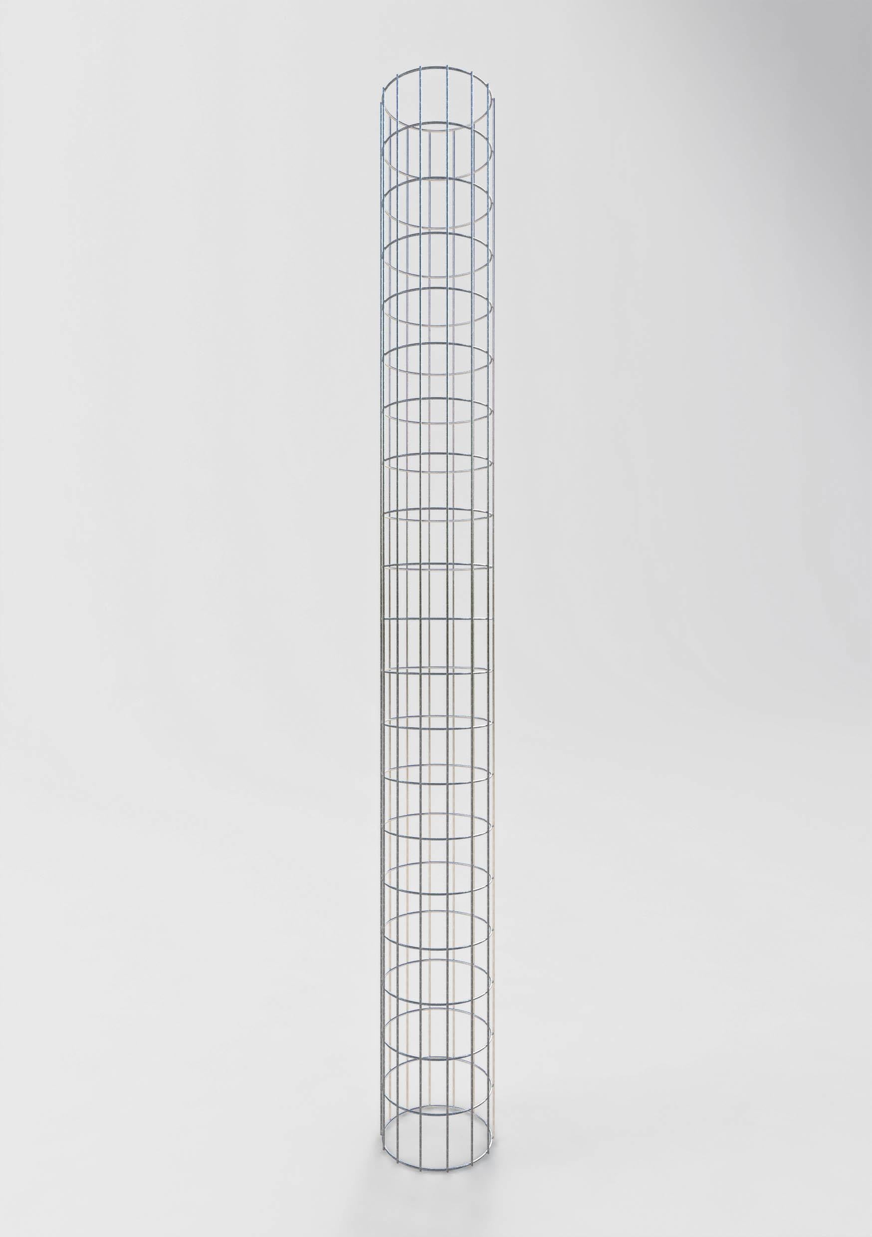 Gabionensäule rund feuerverzinkt, 22 cm Durchmesser, 200 cm Höhe, MW 5 cm x 10 cm
