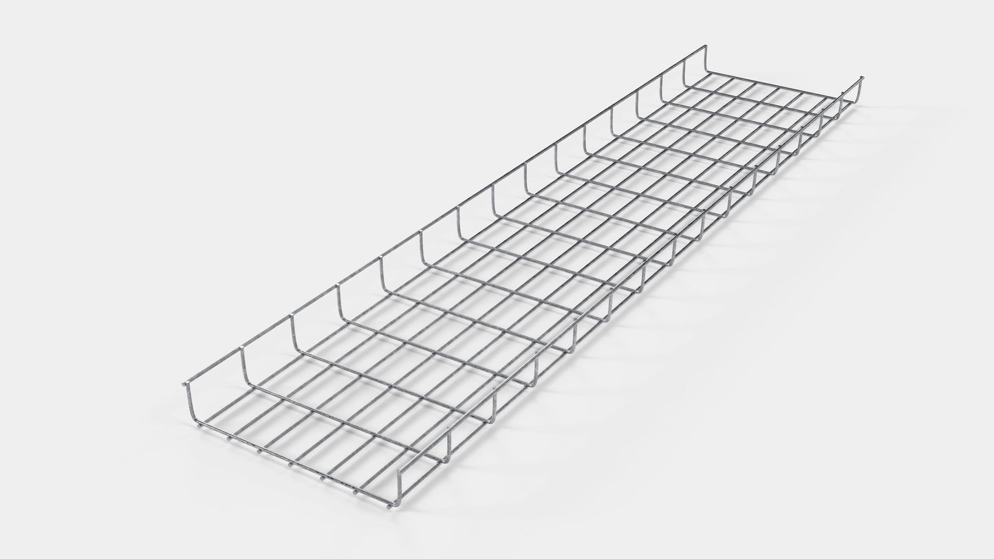 Lengte kabelkanaal 29 cm, diepte 5 cm, maaswijdte 5 x 10 cm