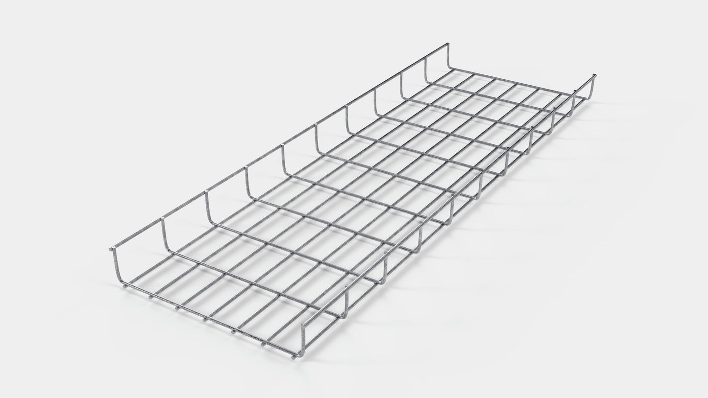 Lengte kabelkanaal 29 cm, diepte 5 cm, maaswijdte 5 x 10 cm