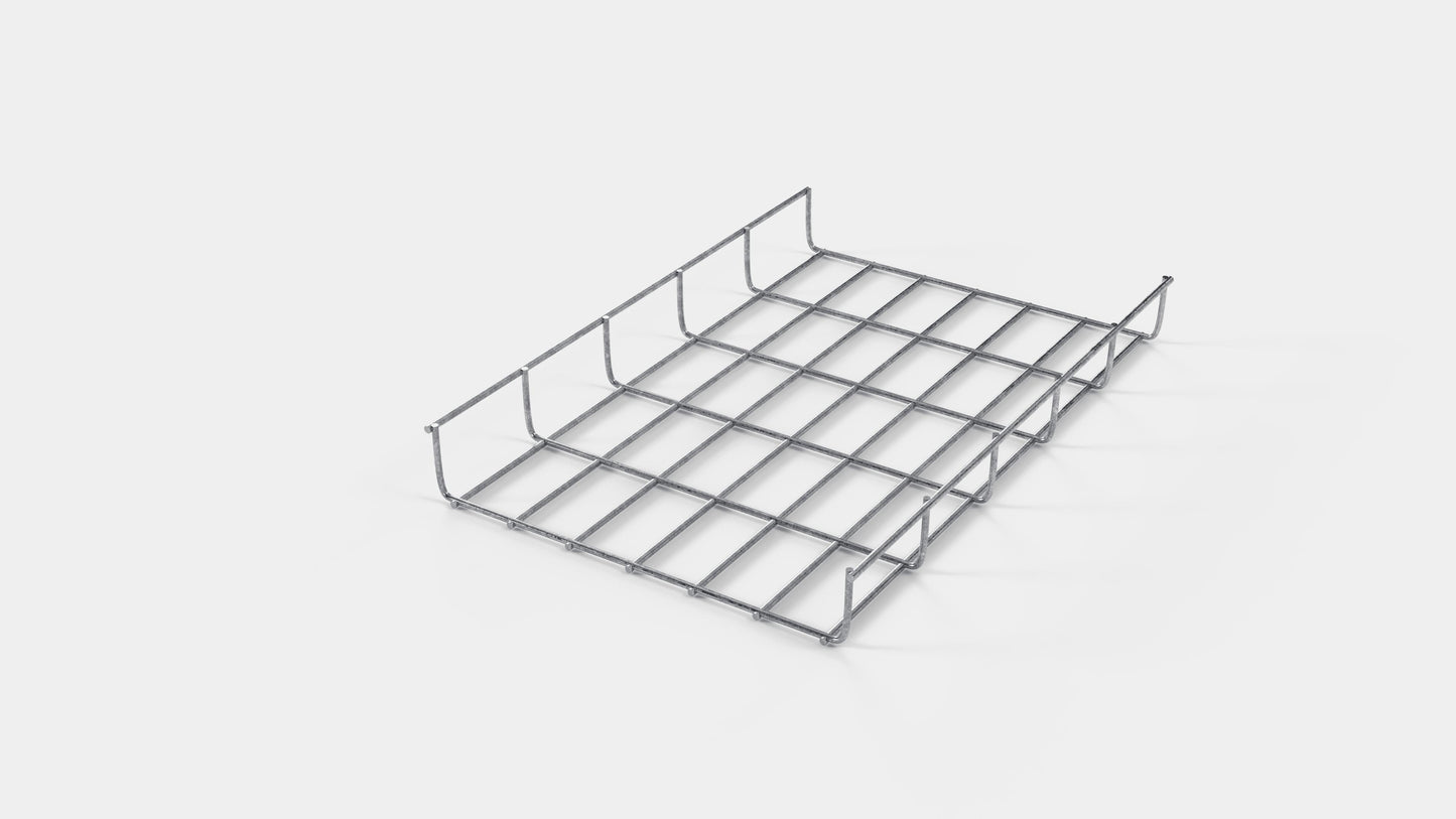 Lengte kabelkanaal 29 cm, diepte 5 cm, maaswijdte 5 x 10 cm