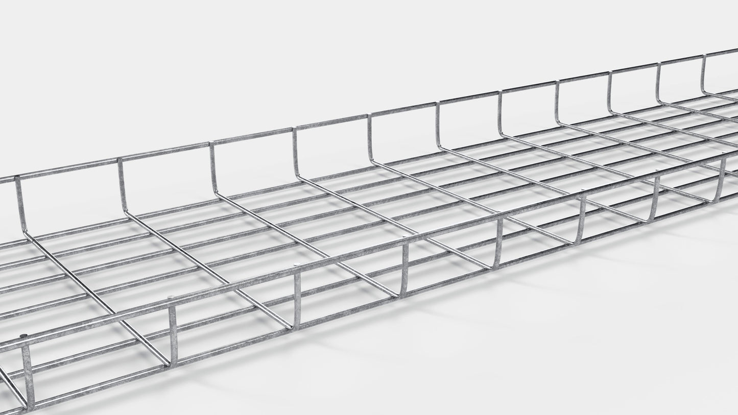 Lengte kabelkanaal 29 cm, diepte 5 cm, maaswijdte 5 x 10 cm